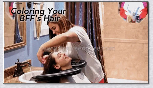 Inflatable Anti Splash Portable Shampoo Tray for easy and mess-free hair washing at home or in a salon setting