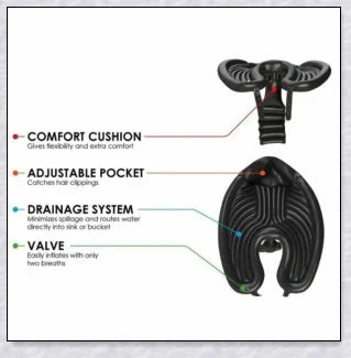 Inflatable Anti Splash Portable Shampoo Tray for easy and mess-free hair washing at home or in a salon setting