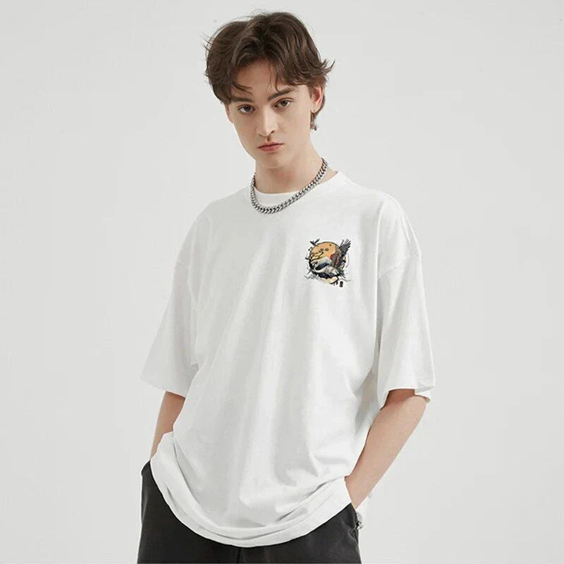 Harajuku Crane Graphic Unisex T-Shirt: A stylish and comfortable cotton tee with a unique crane design
