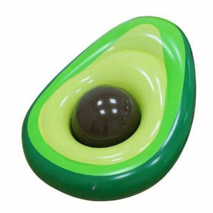 Avocado-shaped inflatable swimming ring pool float made with premium vinyl materials for comfortable summer relaxation