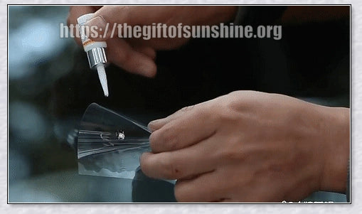 A windshield repair kit with resin-based fluid for fixing cracks and chips in car windows, mirrors, and glass surfaces.