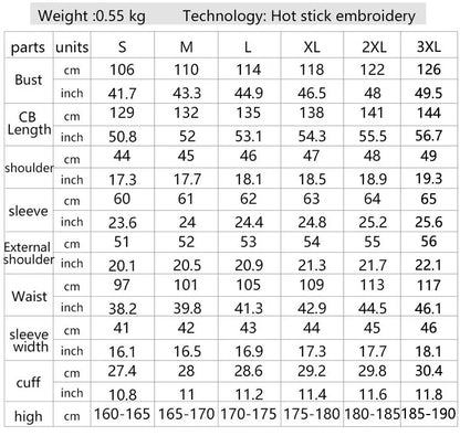 A stylish men's gothic-inspired jacket with a stand collar, made of a premium polyester blend fabric.