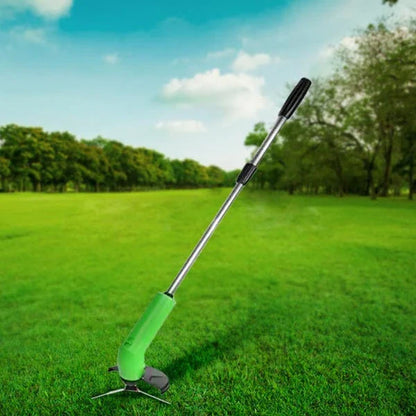 Cordless grass cutter with powerful motor and adjustable cutting height for effortless lawn maintenance