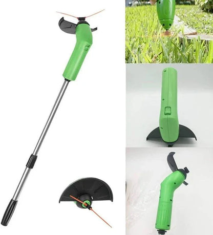Cordless grass cutter with powerful motor and adjustable cutting height for effortless lawn maintenance