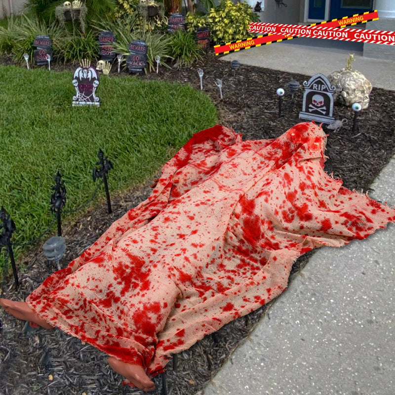 Hhomeenjoy Halloween Horror Voice-activated Corpse Blood Cloth Glowing Hair Layout Props