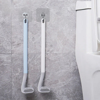 Non-Slip Bendable Long Handle Silicone Toilet Brush for Thorough and Effortless Bathroom Cleaning