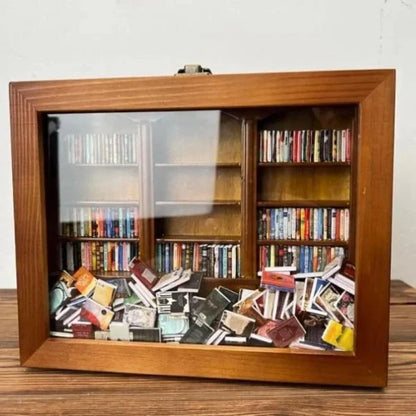 Anxiety Miniature Wooden Bookshelf Toy - A compact and calming addition to your home decor