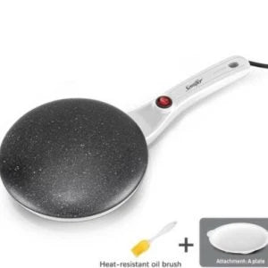 Breakfast Crepe Maker with Spherical Non-Stick Baking Pan for Effortless Crepe Flipping