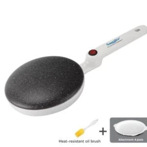Breakfast Crepe Maker with Spherical Non-Stick Baking Pan for Effortless Crepe Flipping