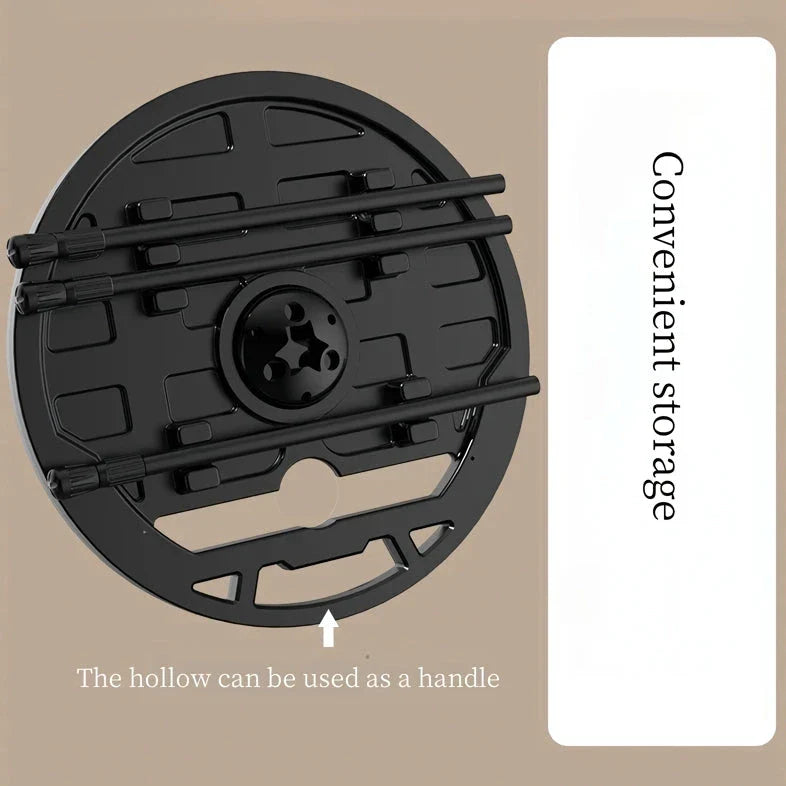 Hhomeenjoy  Portable Folding Round Camping Table with Light Stand