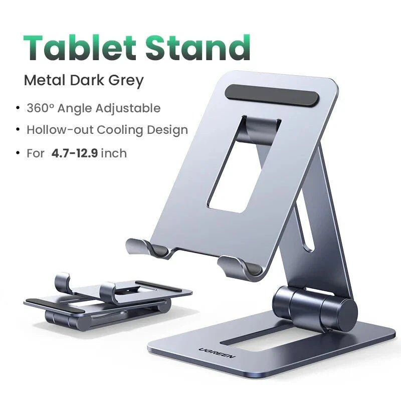 Adjustable aluminum tablet stand with multi-angle adjustment and sturdy, stable construction