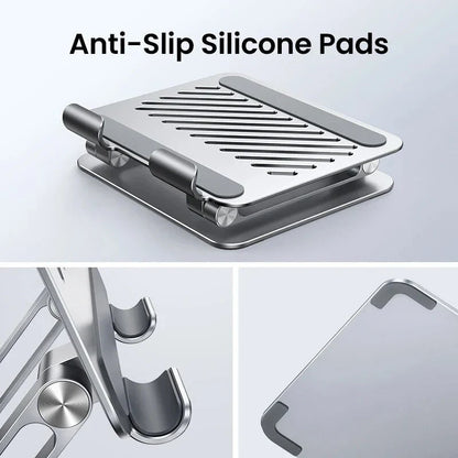 Adjustable aluminum tablet stand with multi-angle adjustment and sturdy, stable construction