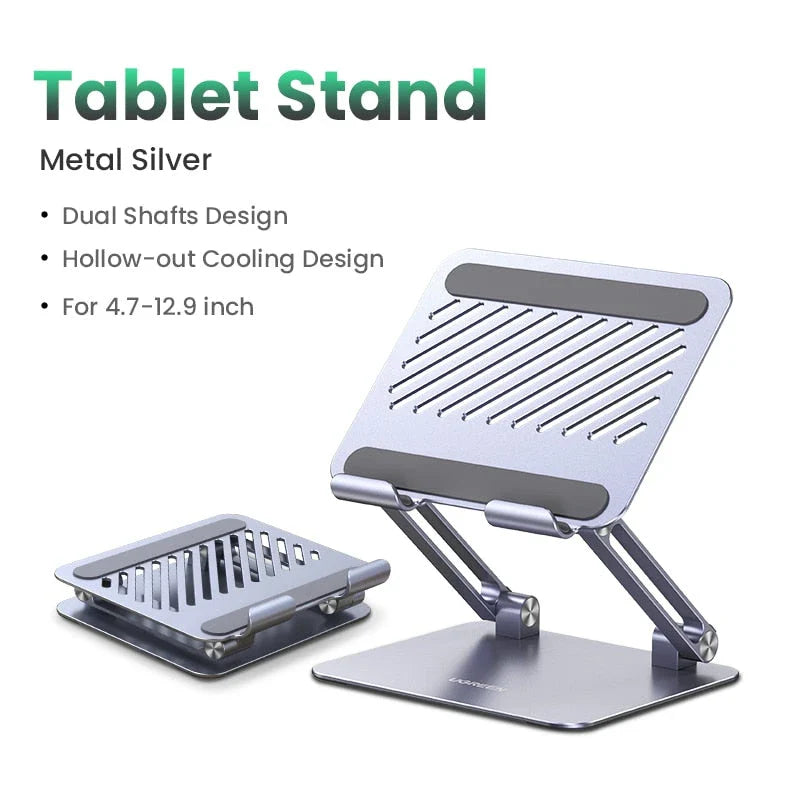 Adjustable aluminum tablet stand with multi-angle adjustment and sturdy, stable construction