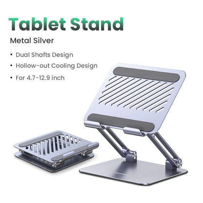 Adjustable aluminum tablet stand with multi-angle adjustment and sturdy, stable construction