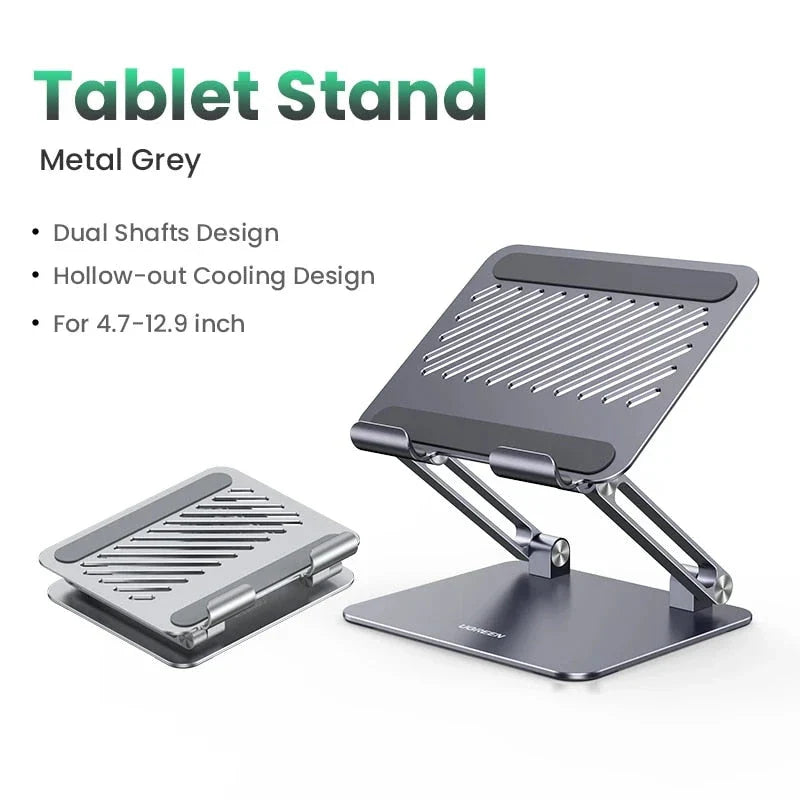 Adjustable aluminum tablet stand with multi-angle adjustment and sturdy, stable construction