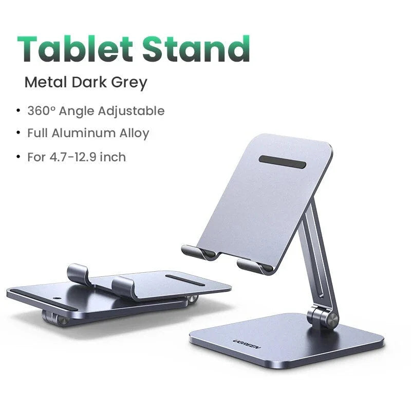 Adjustable aluminum tablet stand with multi-angle adjustment and sturdy, stable construction