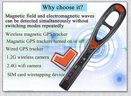 Professional GPS Tracker Detector for finding hidden surveillance devices and protecting personal privacy
