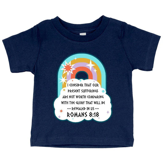Soft and comfortable Bible verse baby t-shirt with classic crew neck and side-seamed detail