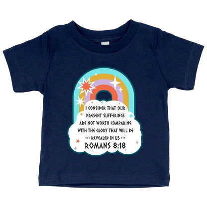 Soft and comfortable Bible verse baby t-shirt with classic crew neck and side-seamed detail