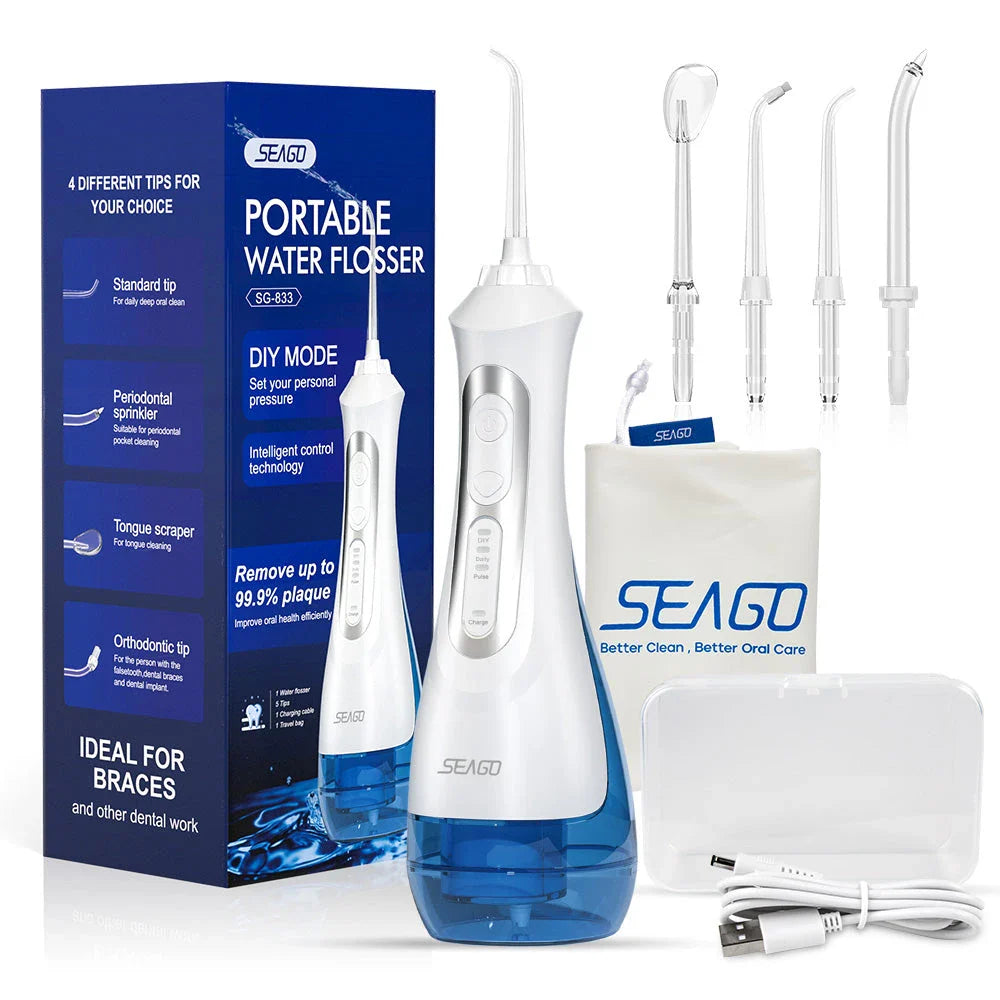 Portable Water Flosser with 3 Cleaning Modes, USB Rechargeable, IPX7 Waterproof for Shower and Sink Use