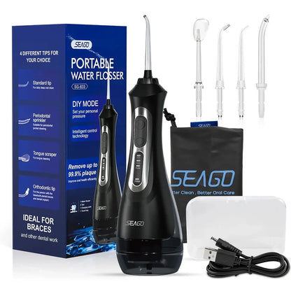 Portable Water Flosser with 3 Cleaning Modes, USB Rechargeable, IPX7 Waterproof for Shower and Sink Use