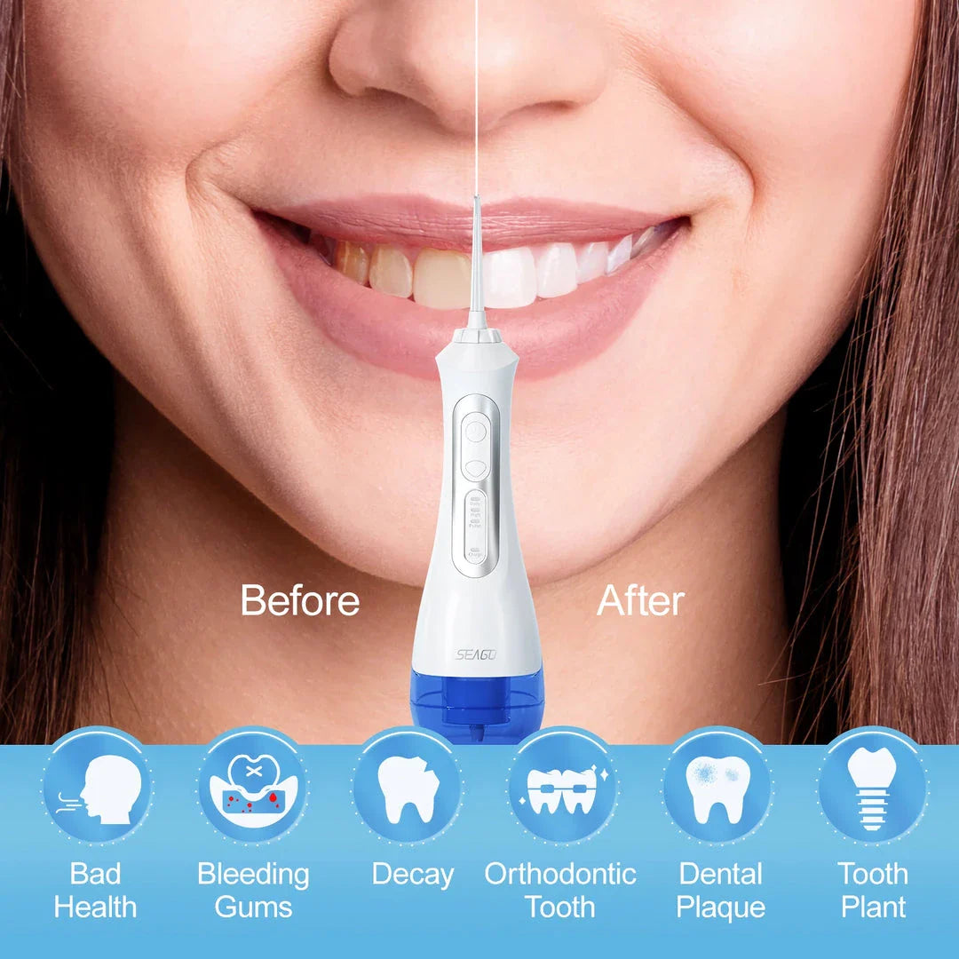 Portable Water Flosser with 3 Cleaning Modes, USB Rechargeable, IPX7 Waterproof for Shower and Sink Use