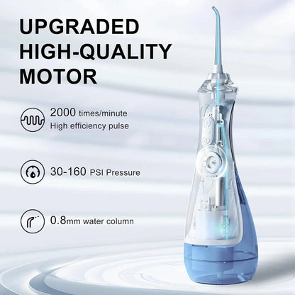 Portable Water Flosser with 3 Cleaning Modes, USB Rechargeable, IPX7 Waterproof for Shower and Sink Use