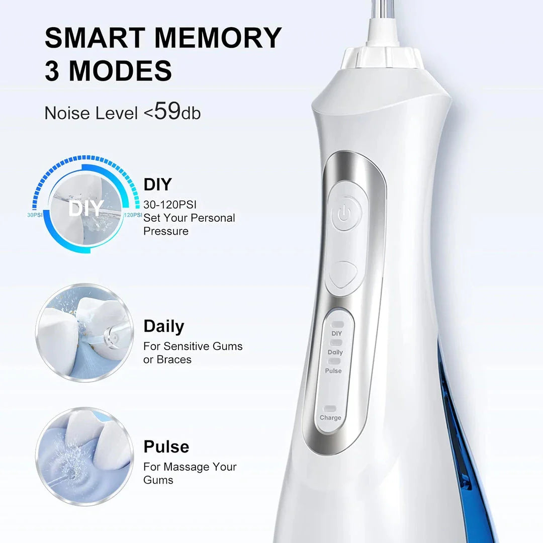 Portable Water Flosser with 3 Cleaning Modes, USB Rechargeable, IPX7 Waterproof for Shower and Sink Use