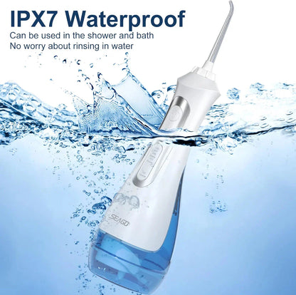 Portable Water Flosser with 3 Cleaning Modes, USB Rechargeable, IPX7 Waterproof for Shower and Sink Use