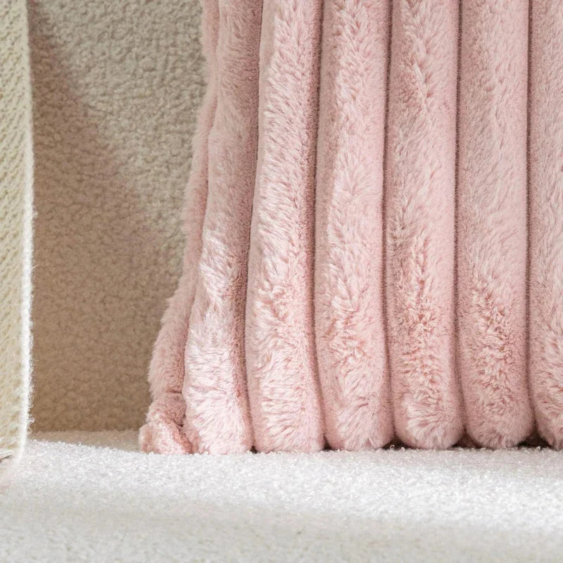 Luxury Faux Rabbit Fur Cushion Cover in a variety of solid colors, including white, apricot, grey, green, and pink