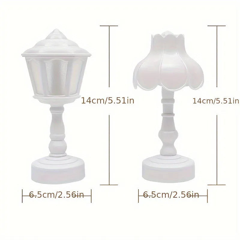 Retro pagoda styled night lamp with geometric design in light purple colour