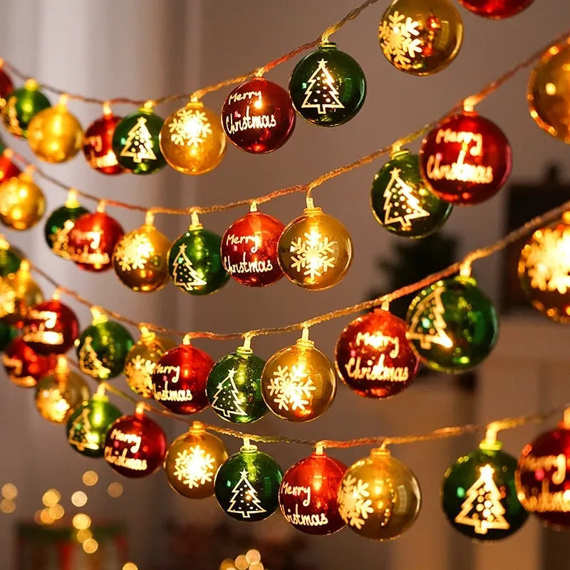 XINGX heart-shaped electroplated ball Christmas pendant lights in gold gift bag, star, ball, macaron and spiral designs