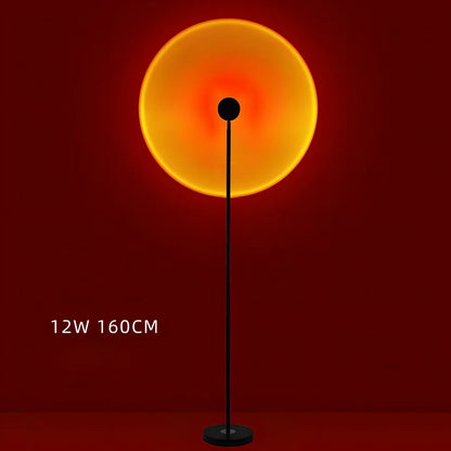 LED sunset atmosphere light with aluminium alloy body and glass shade in sunset red colour