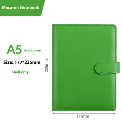Solid colour A5 PU leather notebook shell with zipper closure in various colour options