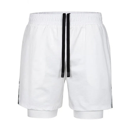 Men's quick-drying small plaid sports shorts in mid waist design available in six colours