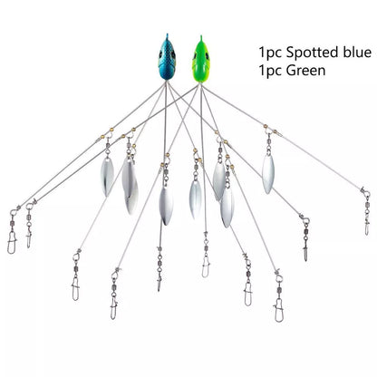 Bassdash Umbrella Fishing Lure with 5 swivels and metal sequins for enhanced fish attraction