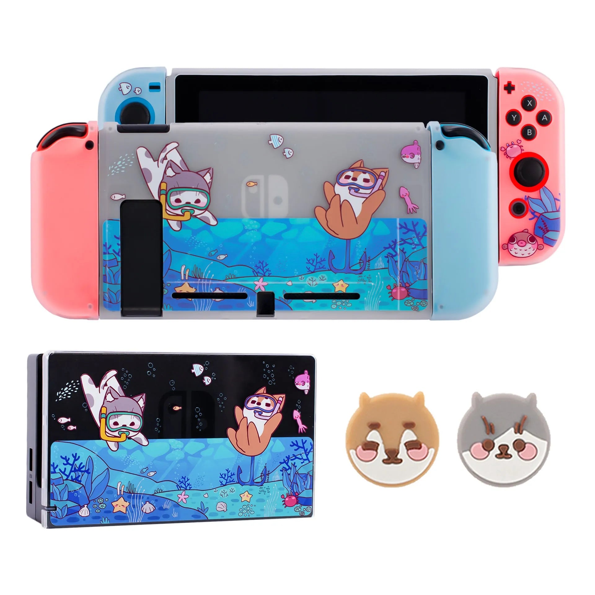 Pawdiary submarine exploration themed protective case for Nintendo Switch and Switch OLED consoles