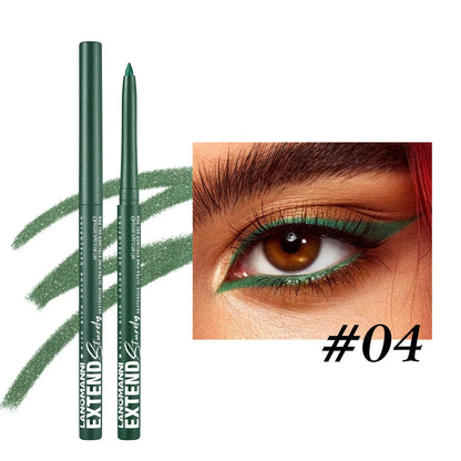 12 colourful gel glitter eyeliner pencils with matte and glitter finishes in waterproof formula