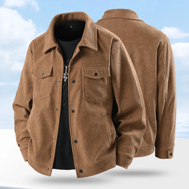 Men's slim fit casual coat in Vinylon and Lycra fabric, shown in black.