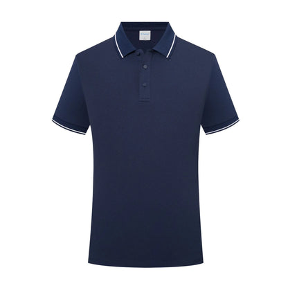 Cotton striped short sleeved workwear T-shirt in pink, navy blue and white, sizes S to 5XL