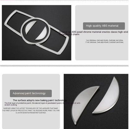 Silver ABS decorative strip for BMW headlight switch frame interior modification