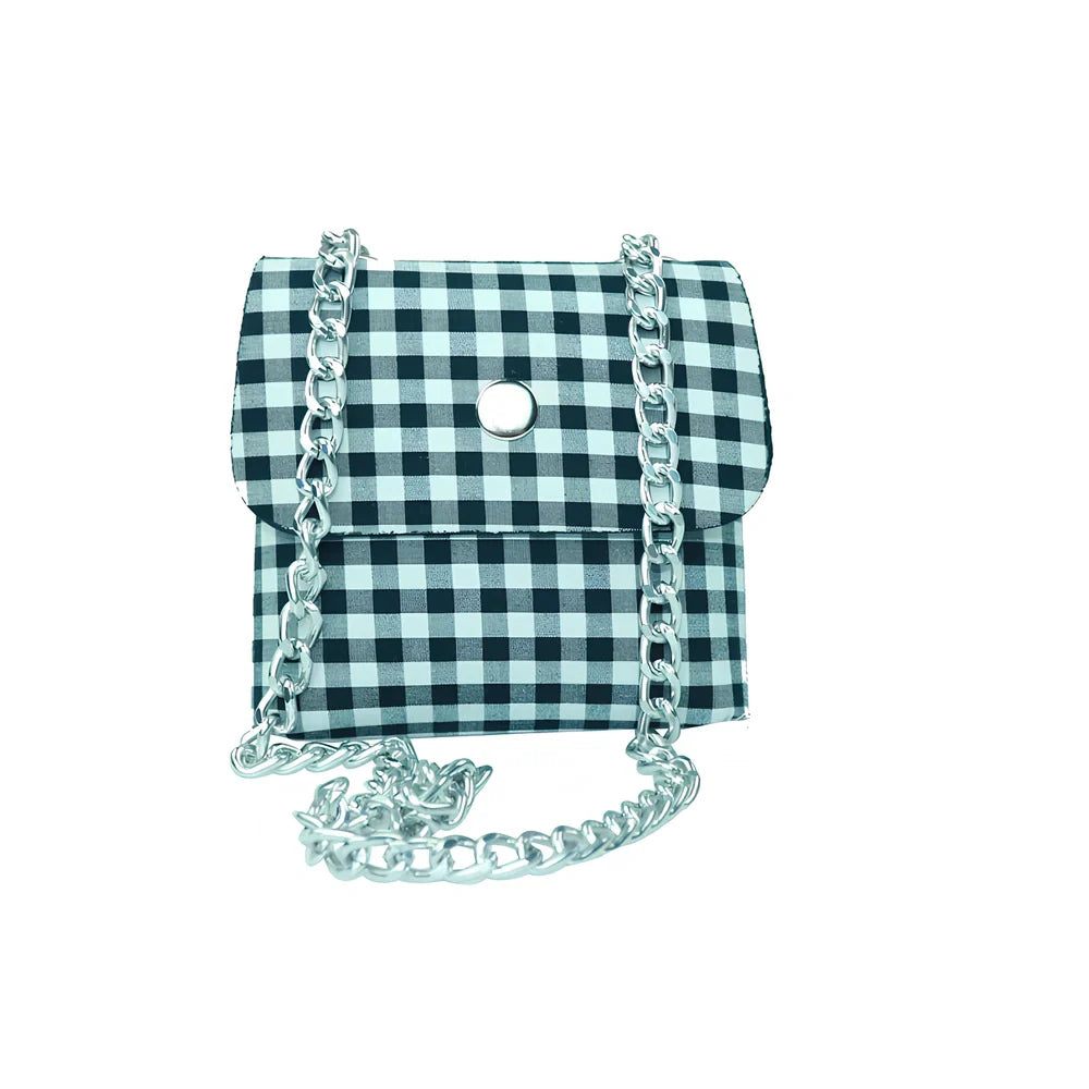 Green square lattice PU backpack for small pets, 35cm tall with mesh sides and adjustable straps