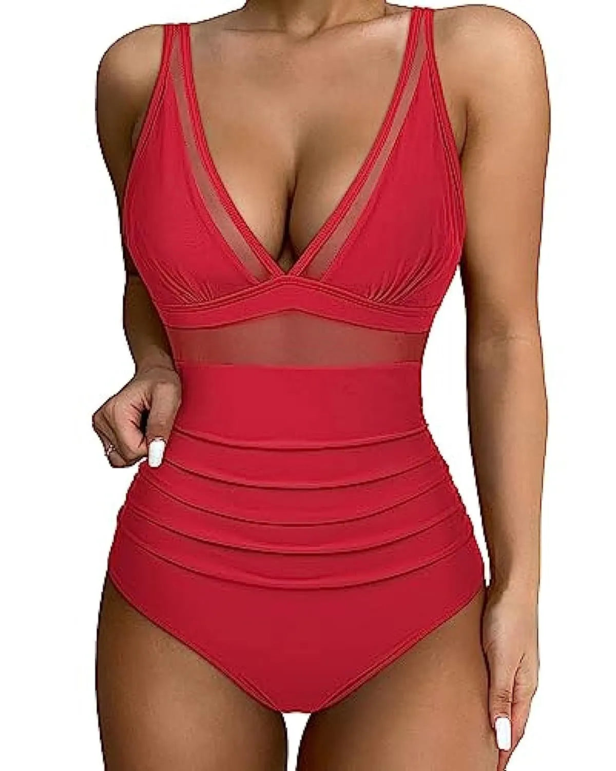 Women's high waist one-piece swimsuit in polyester fibre with backless design and multiple colour options