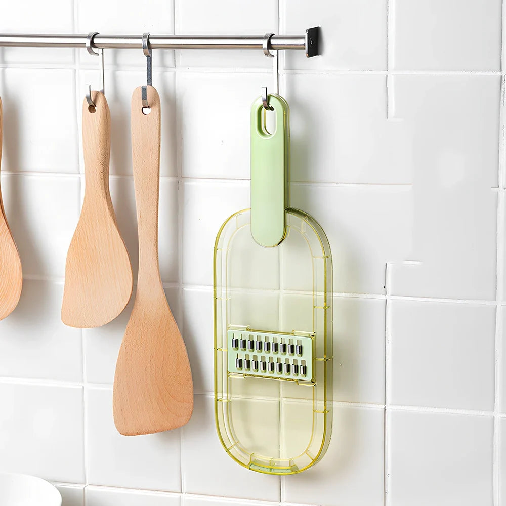 Shredded vegetable slicer with 304 stainless steel blades on 34.6cm PET cutting board