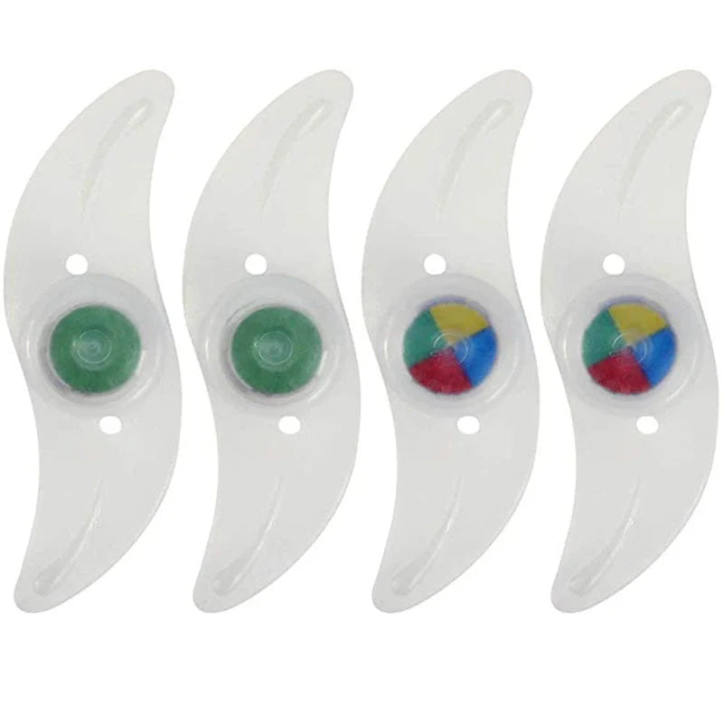 LED bicycle spoke lights in various colors mounted on bike wheel for night safety