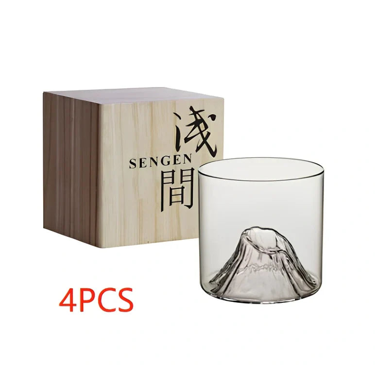 Japanese whiskey glass with 200ml capacity, heat-resistant transparent glass, 73mm height