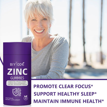 Biyode zinc vitamin gummies 60 per bottle, adult immune support supplement with OEM ODM customisation