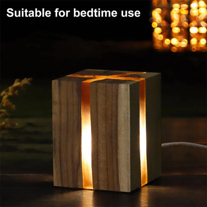 Adjustable wooden LED desk lamp with USB charging port and rustic design