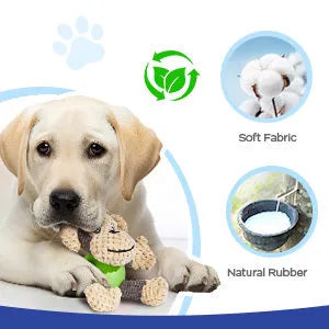 Cute cartoon monkey plush dog toy with squeaker, suitable for small and medium dogs.