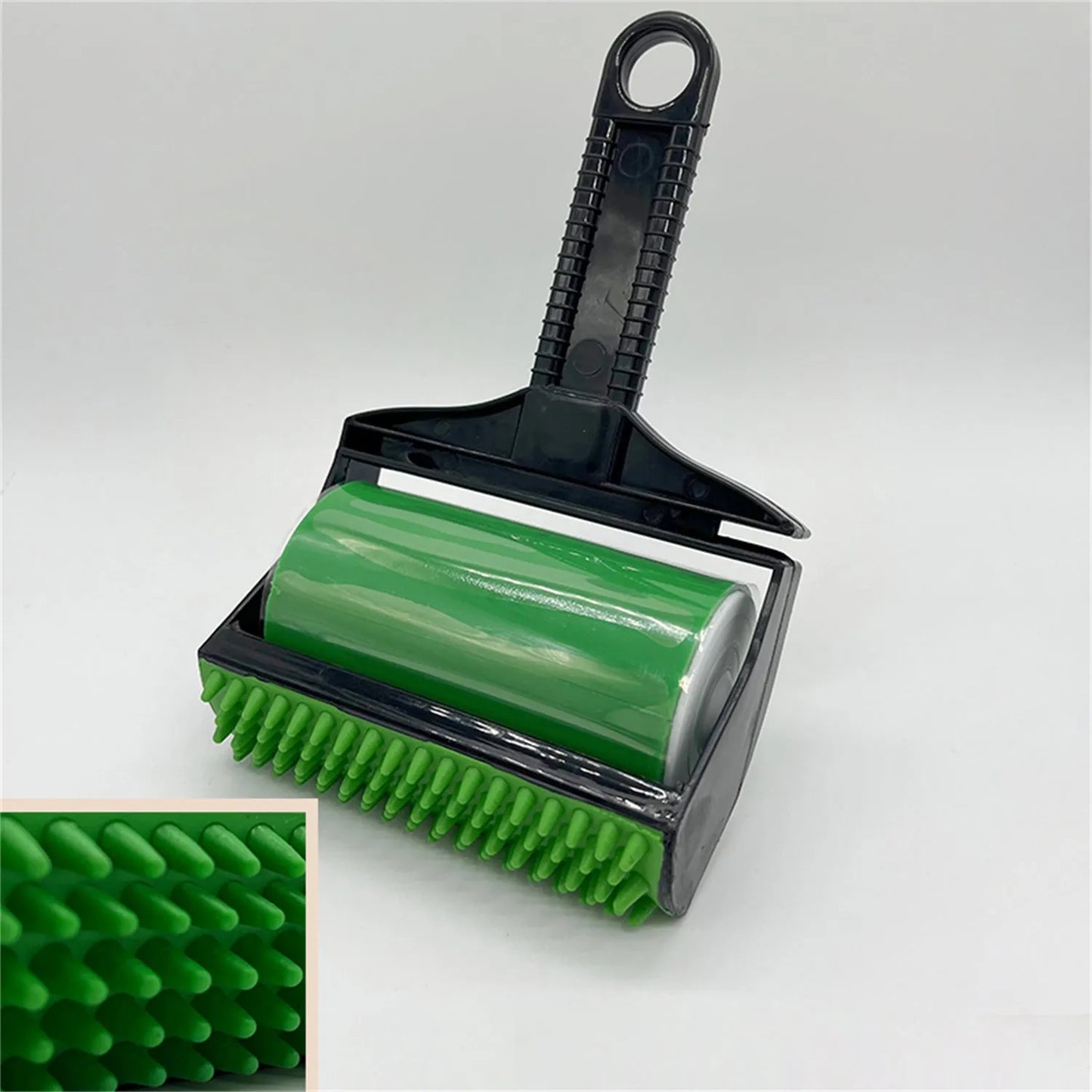 Yellow and green washable reusable lint rollers for pet hair removal on fabrics and carpets.